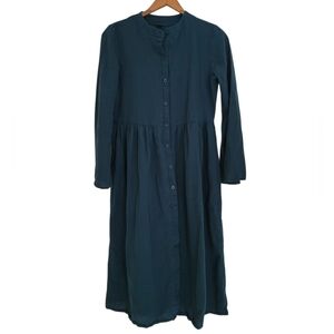 EMERY ROSE Button Front Long Bell Sleeve Dress Small